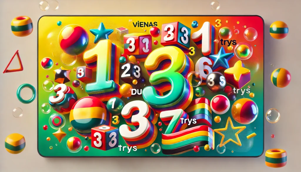 Numbers from 1 to 100 in Lithuanian